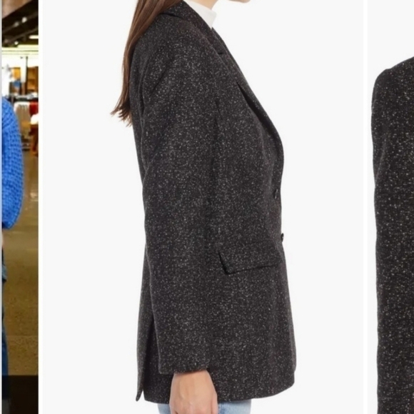 Something Navy Womens Bouclé Tweed Blazer size XS - Picture 2 of 10